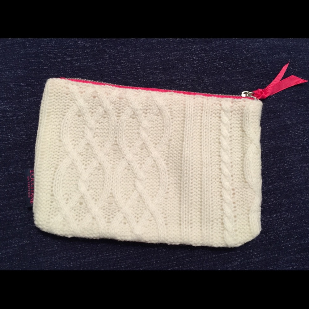NEW! L’Occitane  Knit Cosmetics Pouch w/Lining